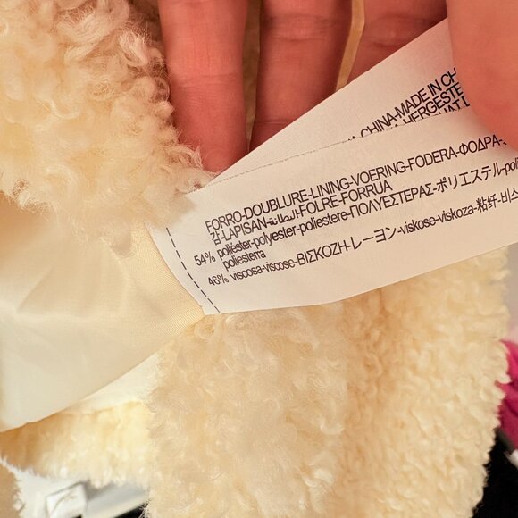 Zara Teddy Bear Faux Shearling Coat Oyster White Blogger Fav Size Small - Picture 14 of 14